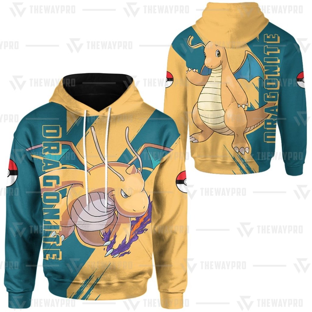 HOT Anime Pokemon Dragonite 3D Printed Hoodie 9 Anime Pokemon Dragonite 3D All Over Printed Hoodie