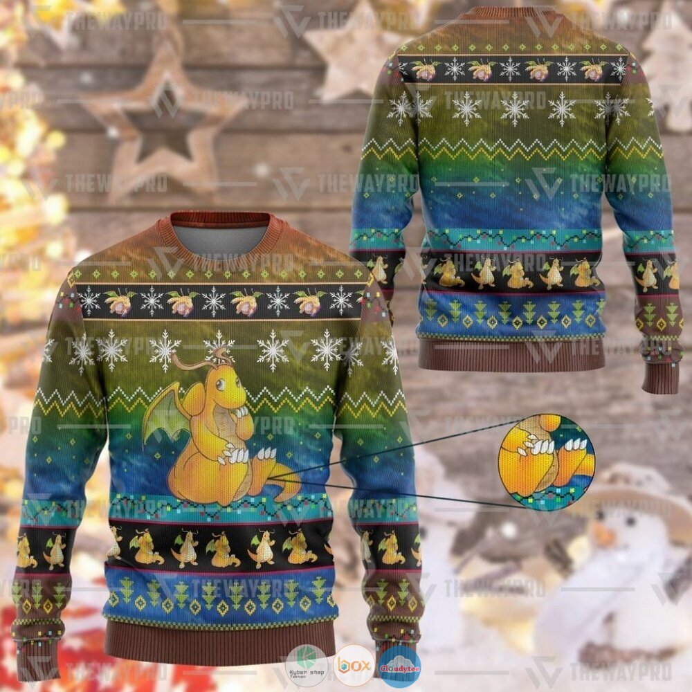 Anime Pokemon Dragonite Christmas Sweater