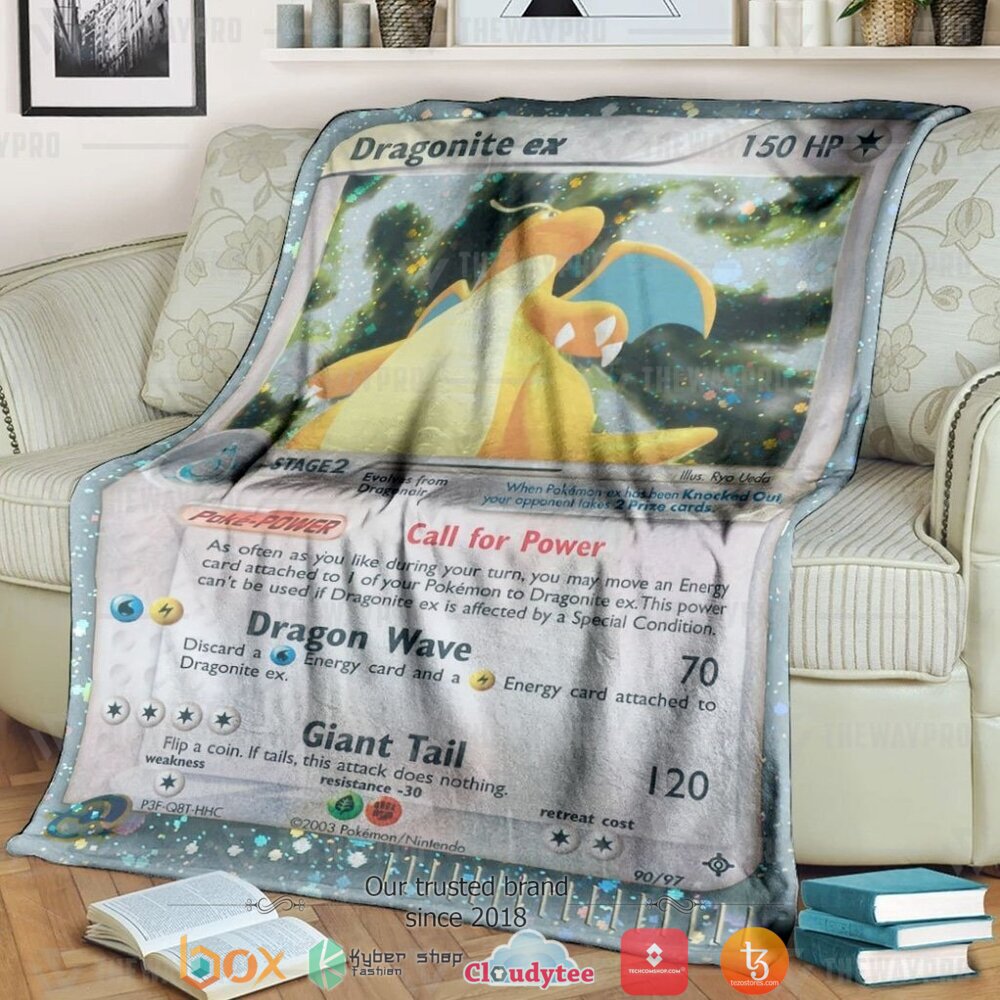 Anime Pokemon Dragonite EX Dragon soft Blanket