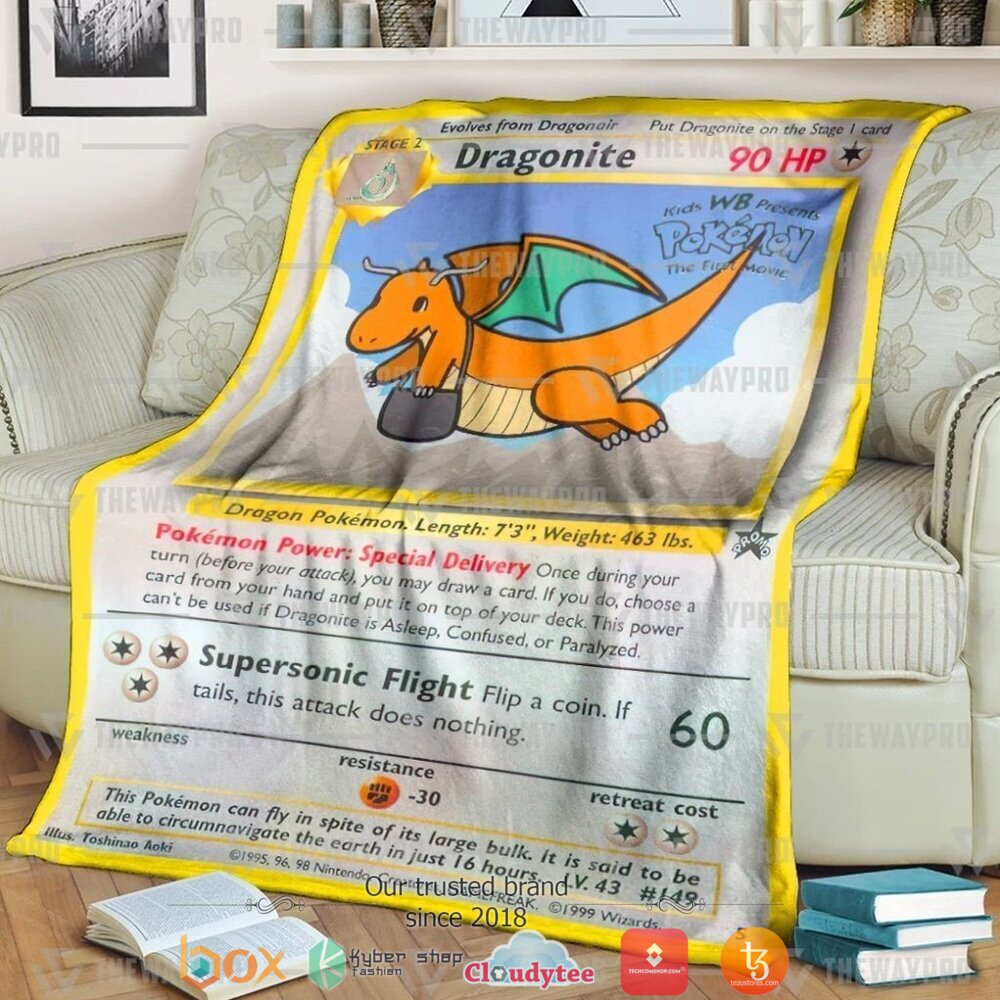 Anime Pokemon Dragonite soft Blanket