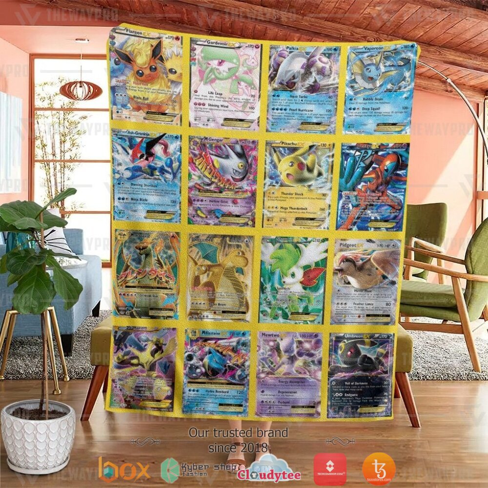 NEW EX Cards Version 3 Pokemon Blanket 2 Anime Pokemon EX Cards Version 3 Soft Blanket 1