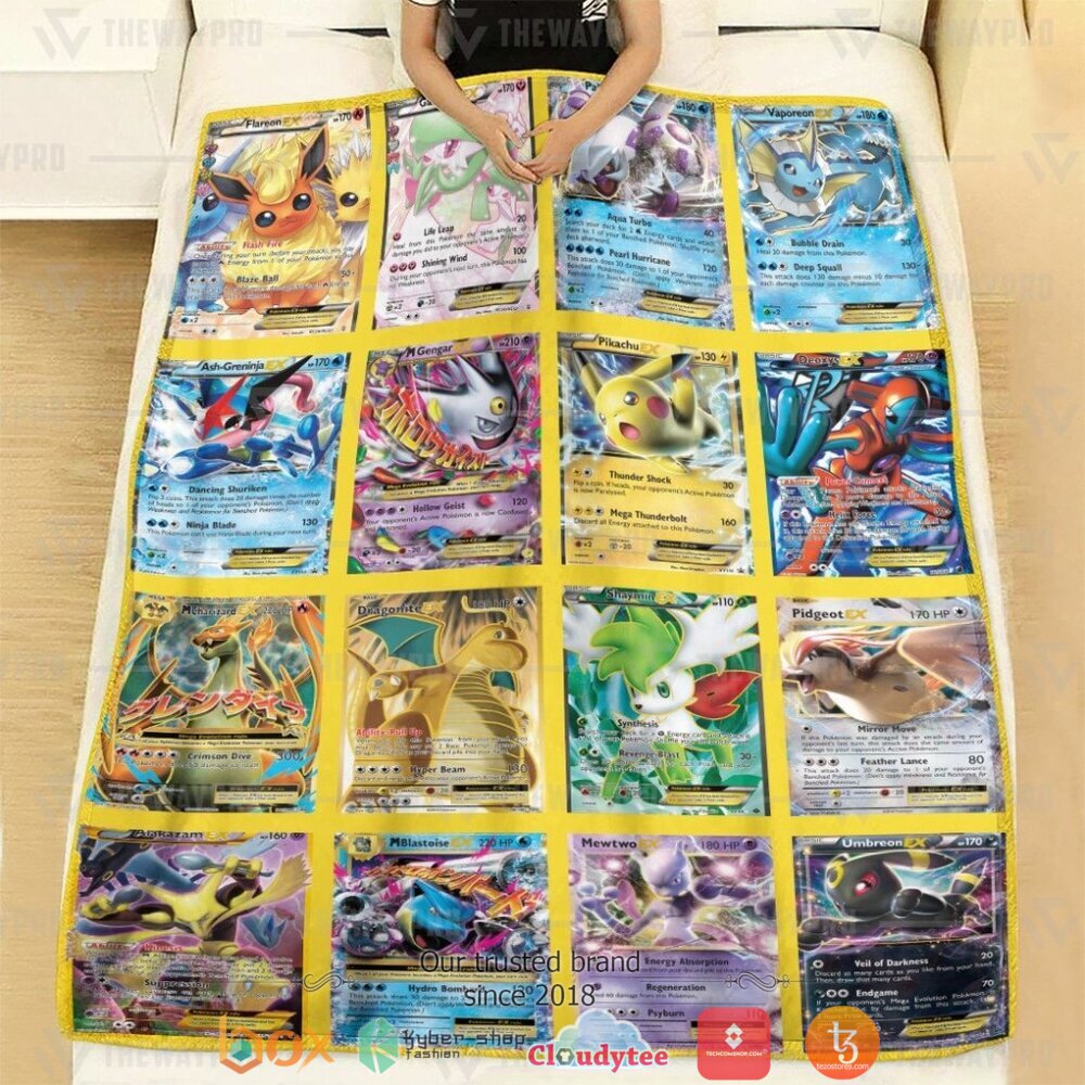 NEW EX Cards Version 3 Pokemon Blanket 3 Anime Pokemon EX Cards Version 3 Soft Blanket 1 2