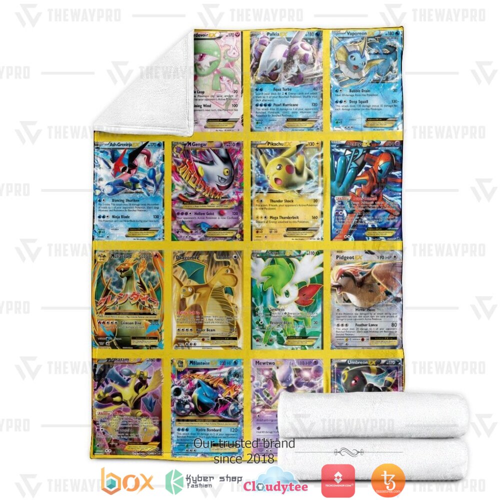 NEW EX Cards Version 3 Pokemon Blanket 4 Anime Pokemon EX Cards Version 3 Soft Blanket 1 2 3