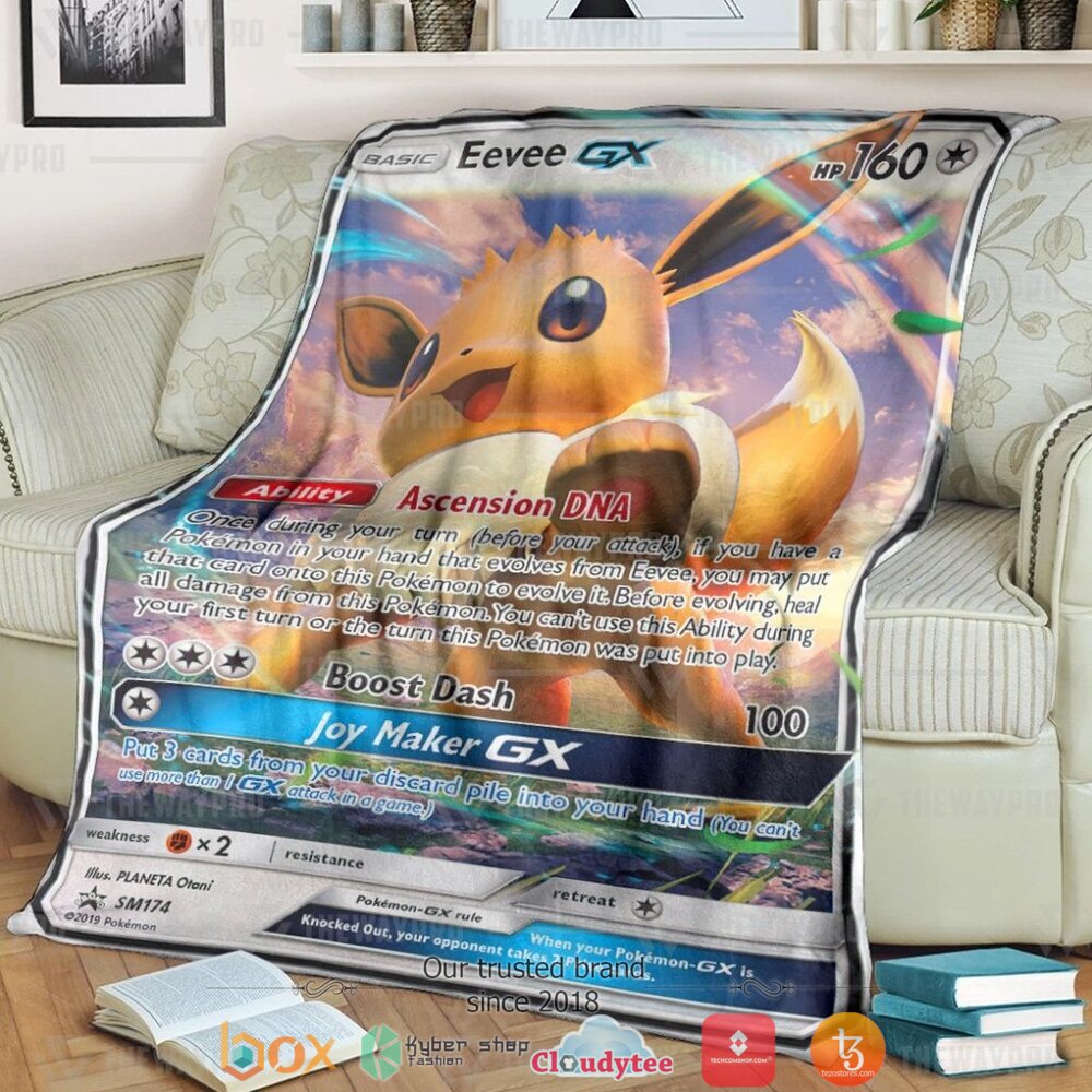 Anime Pokemon Eevee GX Sun Moon Promos Soft Blanket