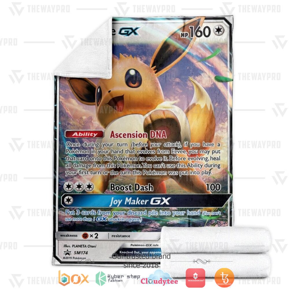 NEW Eevee-GX Sun & Moon Promos Pokemon Blanket 4 Anime Pokemon Eevee GX Sun Moon Promos Soft Blanket 1 2 3