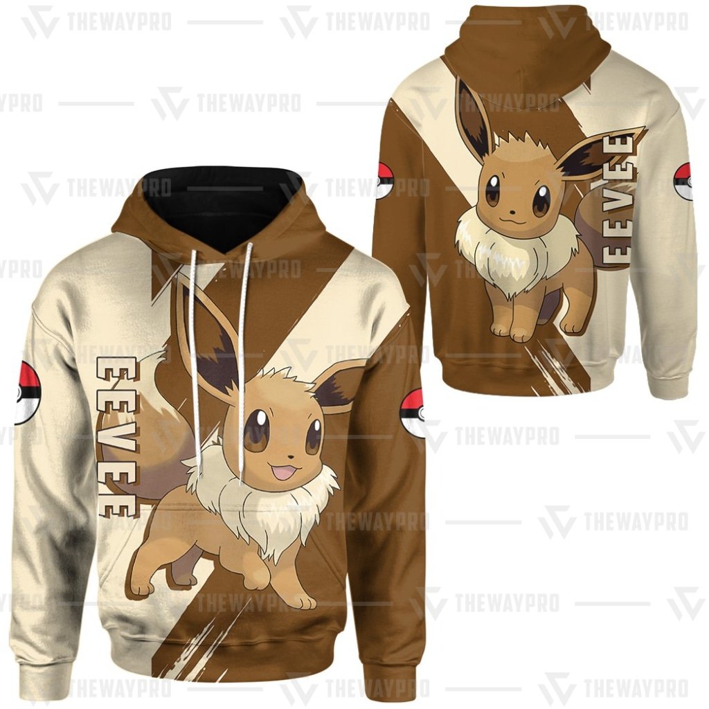 Anime Pokemon Eevee 3D All Over Printed Hoodie