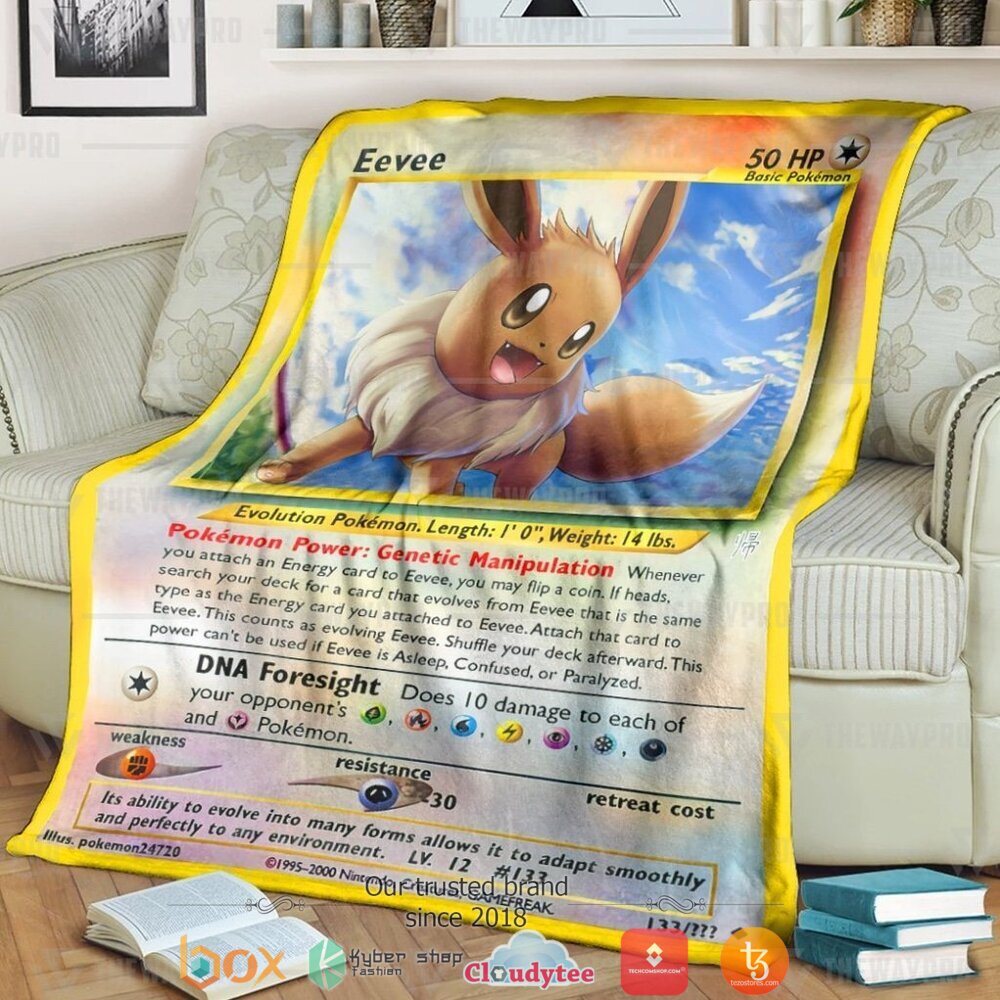 Anime Pokemon Eevee soft Blanket