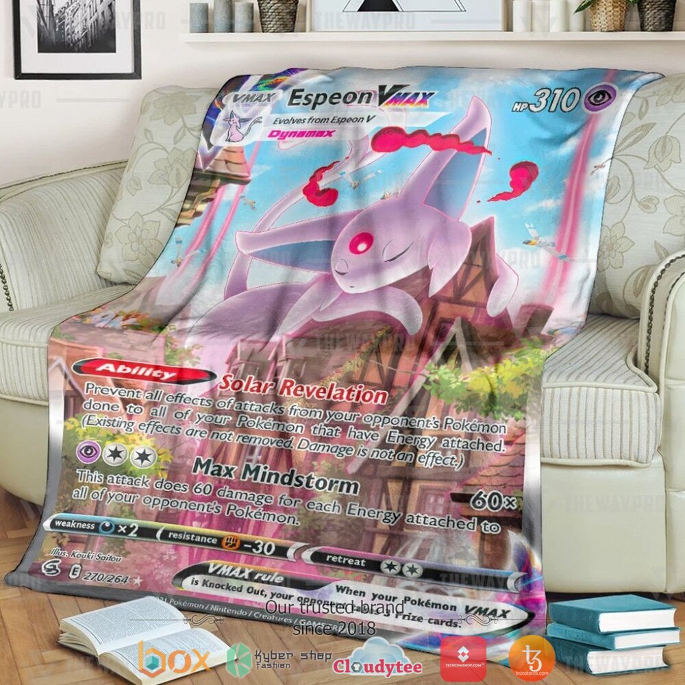 Anime Pokemon Espeon VMAX Fusion Strike Soft Blanket