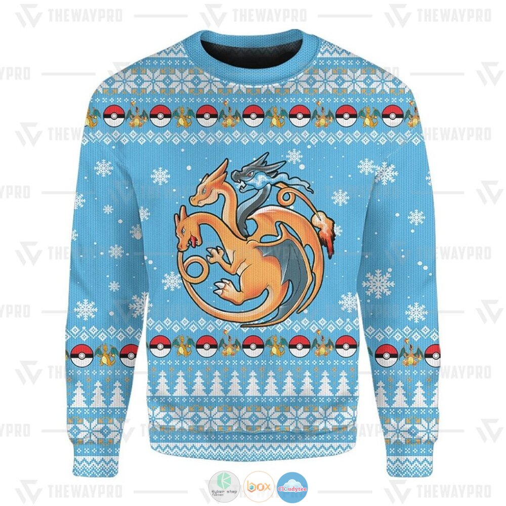 Pokemon Fire, Flying and Dragon Ugly Christmas Sweater 5 Anime Pokemon Fire Flying and Dragon Christmas Sweater 1 2 3 4