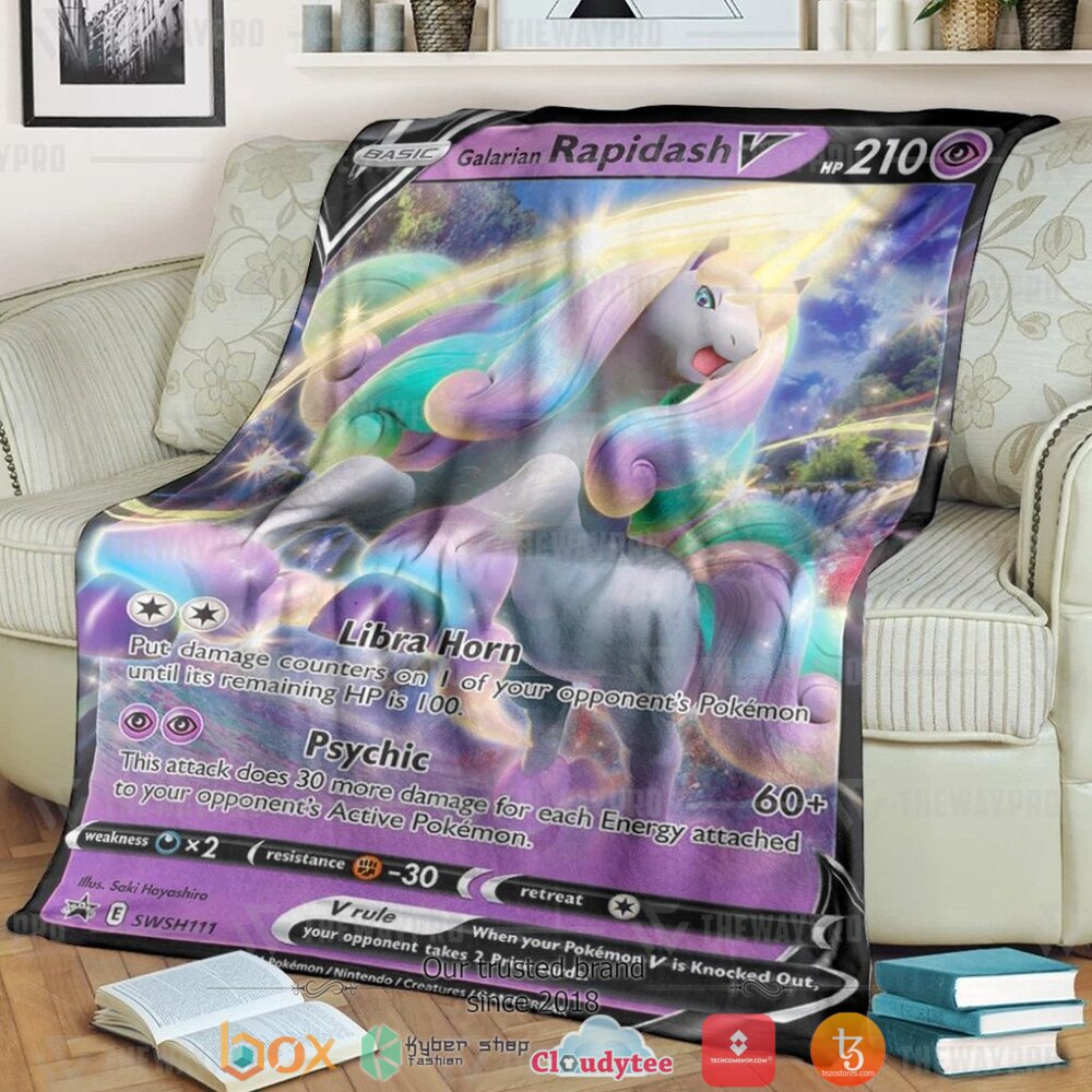 Anime Pokemon Galarian Rapidash Soft Blanket