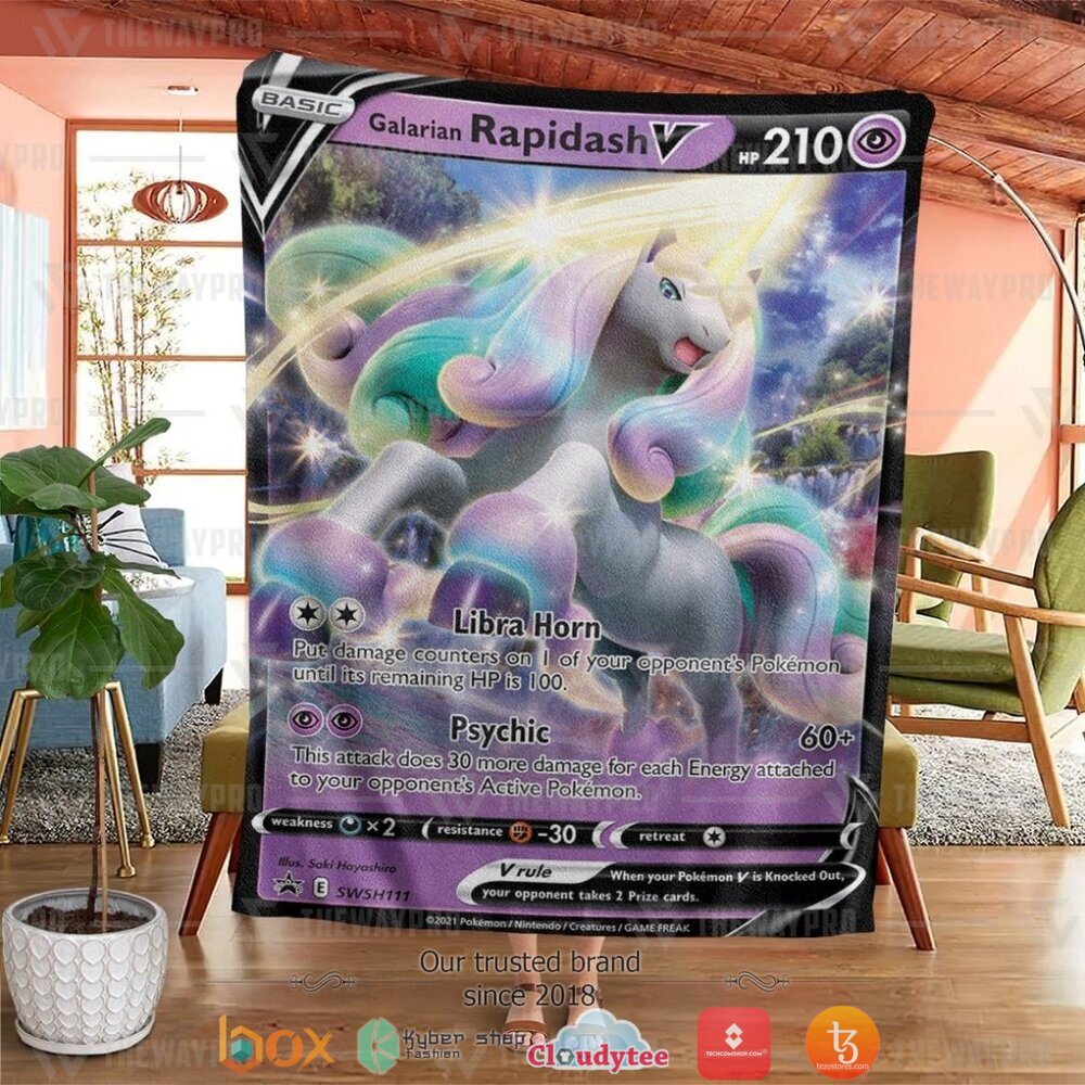 BEST Galarian Rapidash Pokemon Blanket 22 Anime Pokemon Galarian Rapidash Soft Blanket 1
