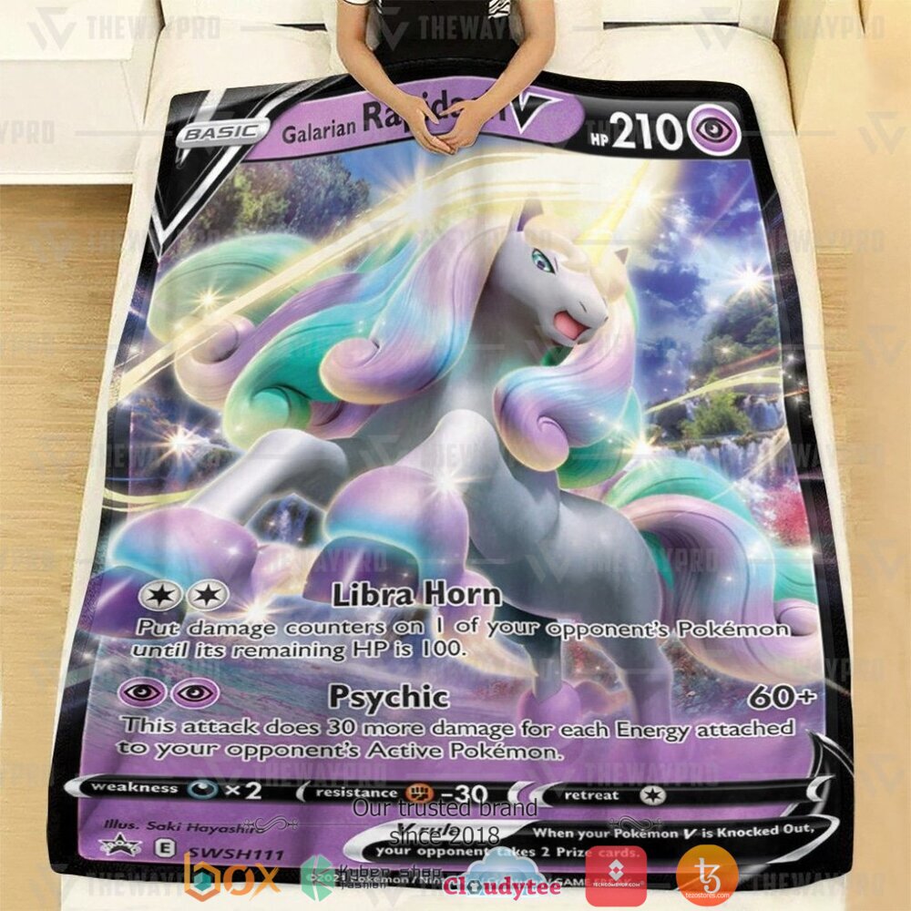 BEST Galarian Rapidash Pokemon Blanket 23 Anime Pokemon Galarian Rapidash Soft Blanket 1 2