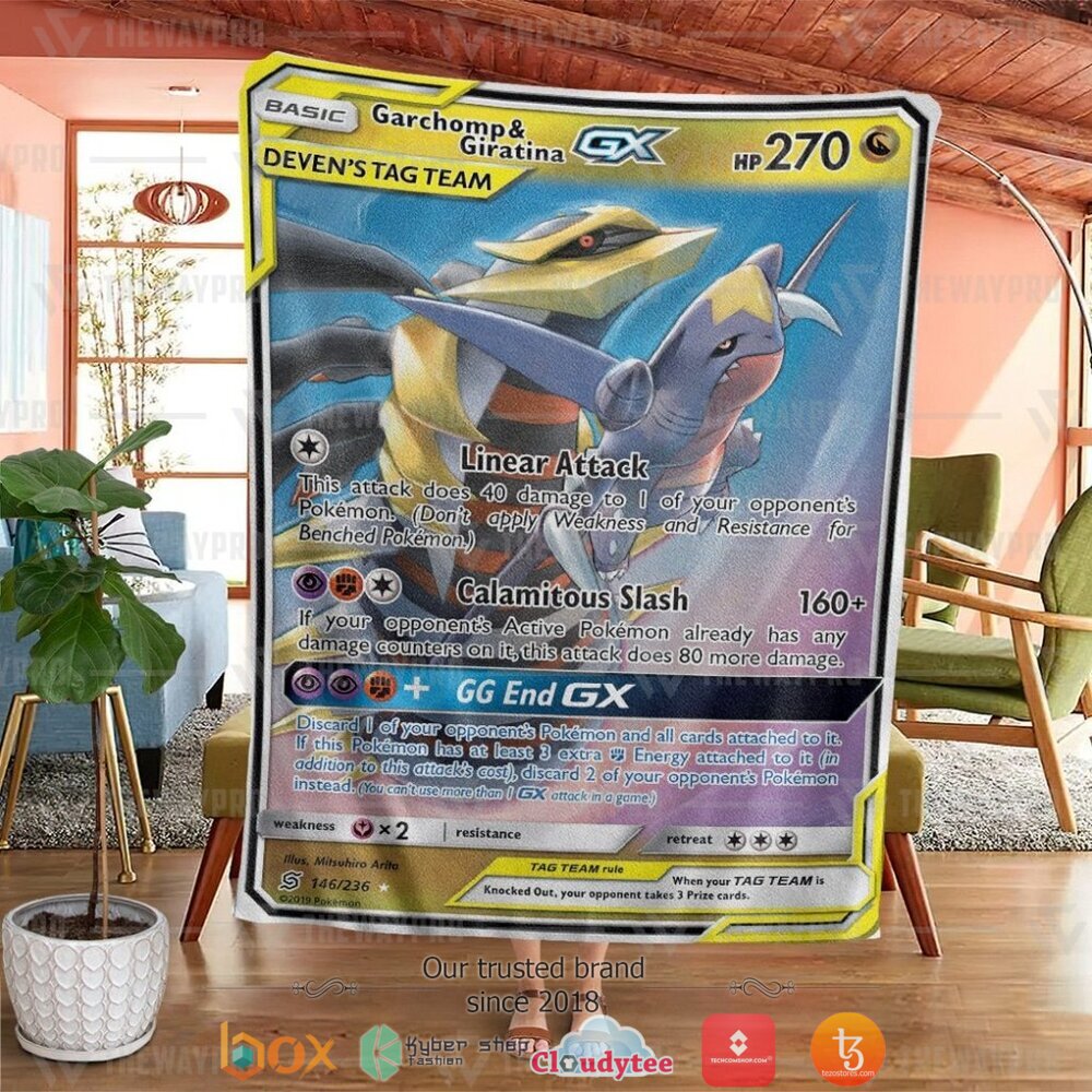 HOT Garchomp & Giratina GX Unified Minds Pokemon Blanket 2 Anime Pokemon Garchomp Giratina GX Unified Minds Soft Blanket 1