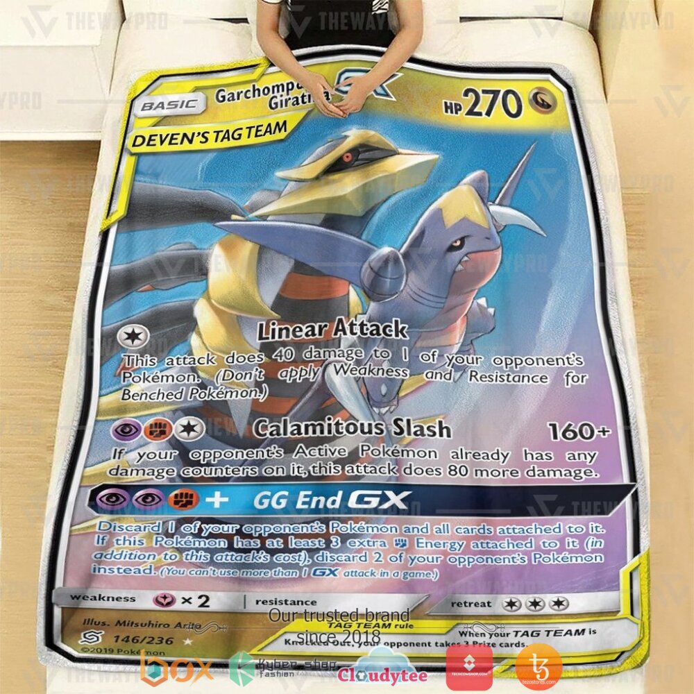 HOT Garchomp & Giratina GX Unified Minds Pokemon Blanket 3 Anime Pokemon Garchomp Giratina GX Unified Minds Soft Blanket 1 2