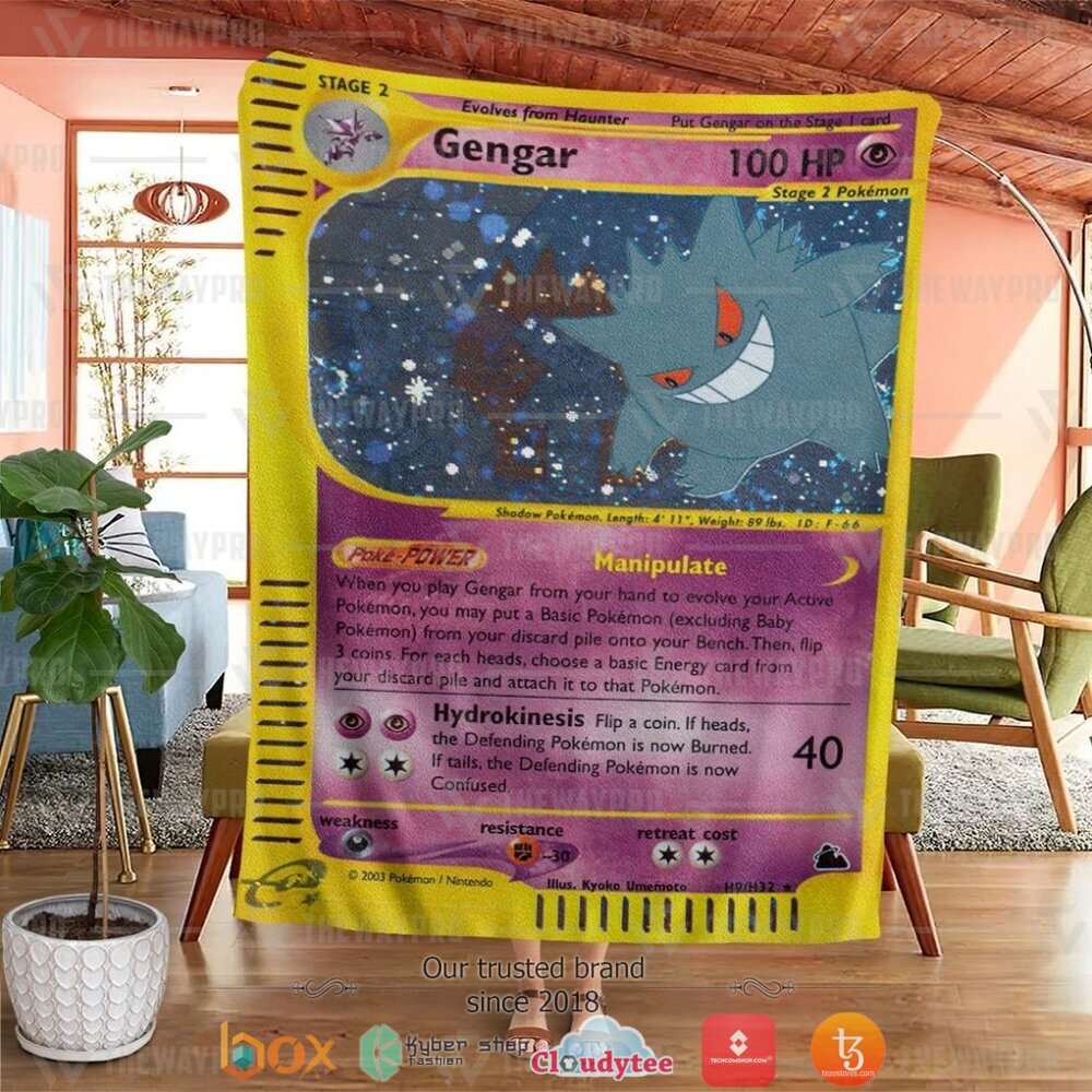 HOT Gengar Skyridge Pokemon Blanket 2 Anime Pokemon Gengar Skyridge Soft Blanket 1