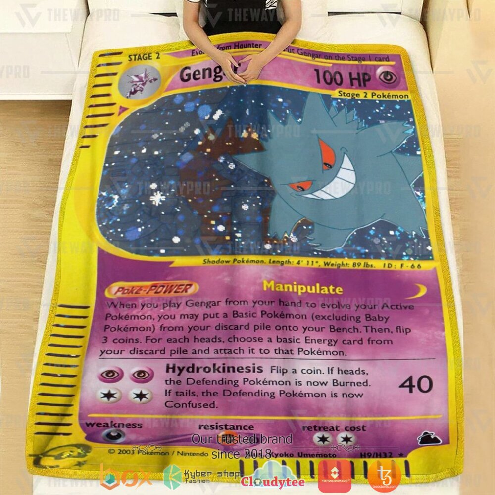HOT Gengar Skyridge Pokemon Blanket 3 Anime Pokemon Gengar Skyridge Soft Blanket 1 2