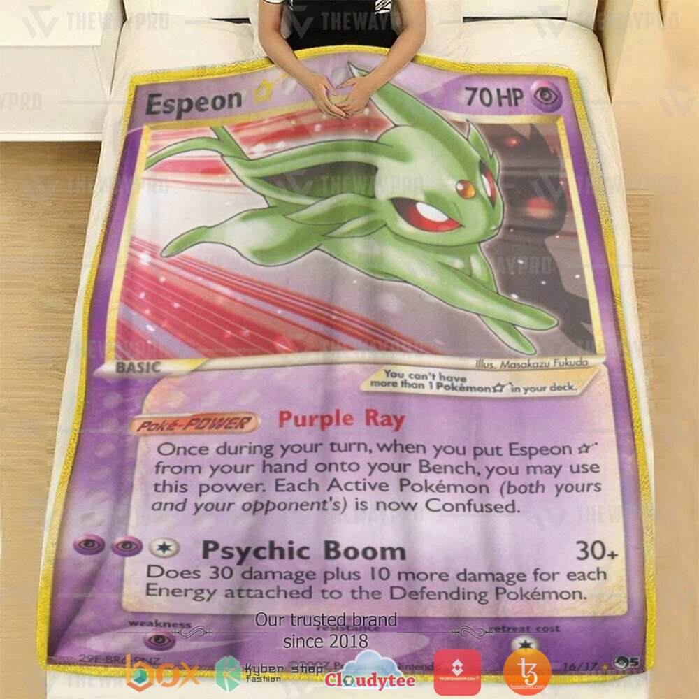 BEST Gold Star Espeon Pokemon Blanket 2 Anime Pokemon Gold Star Espeon soft Blanket 1