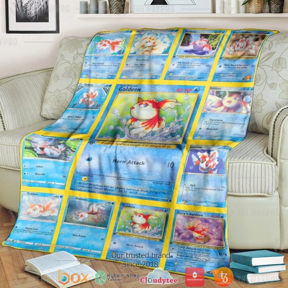 Anime Pokemon Goldeen Soft Blanket