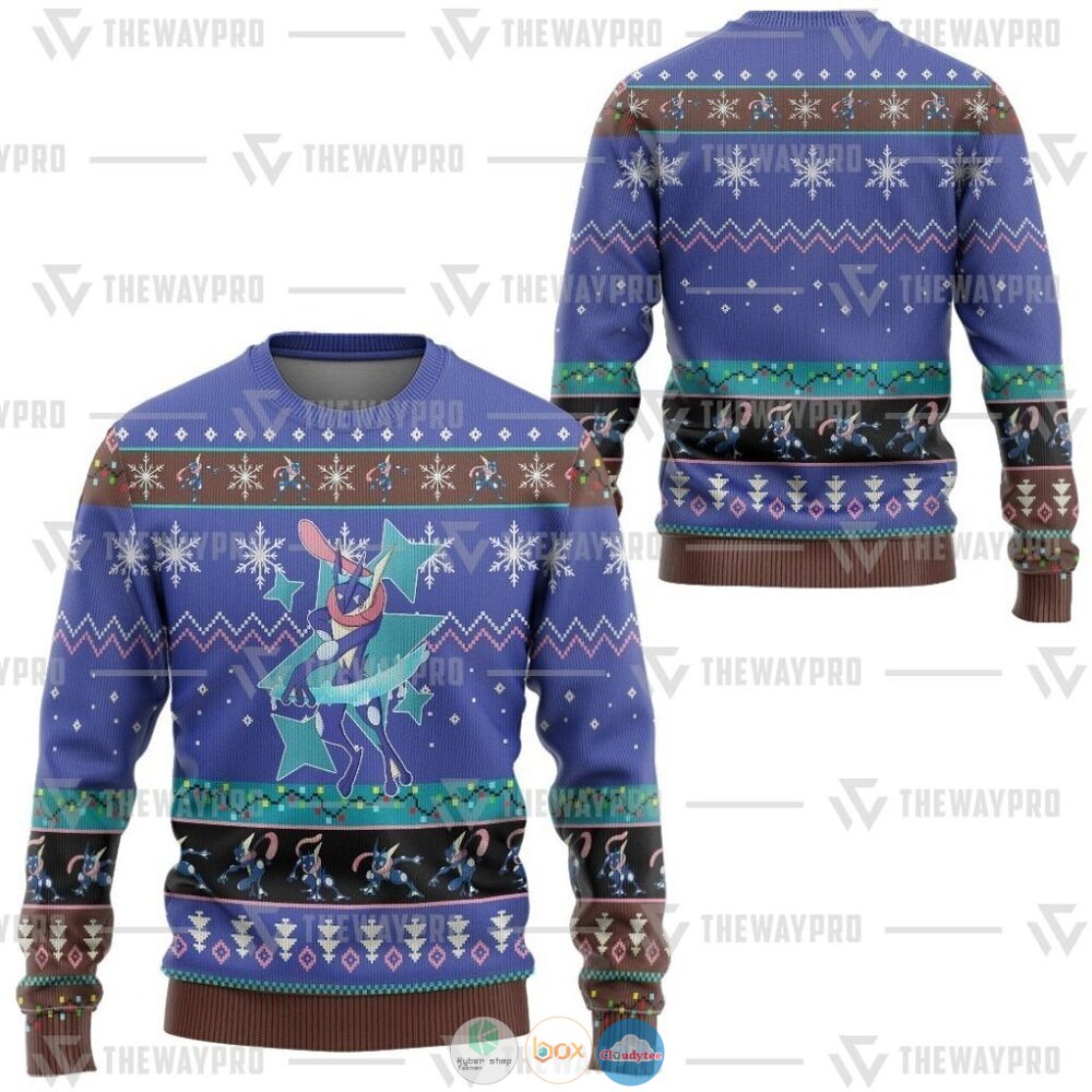 Pokemon Greninja Ugly Christmas Sweater 10 Anime Pokemon Greninja Christmas Sweater 1