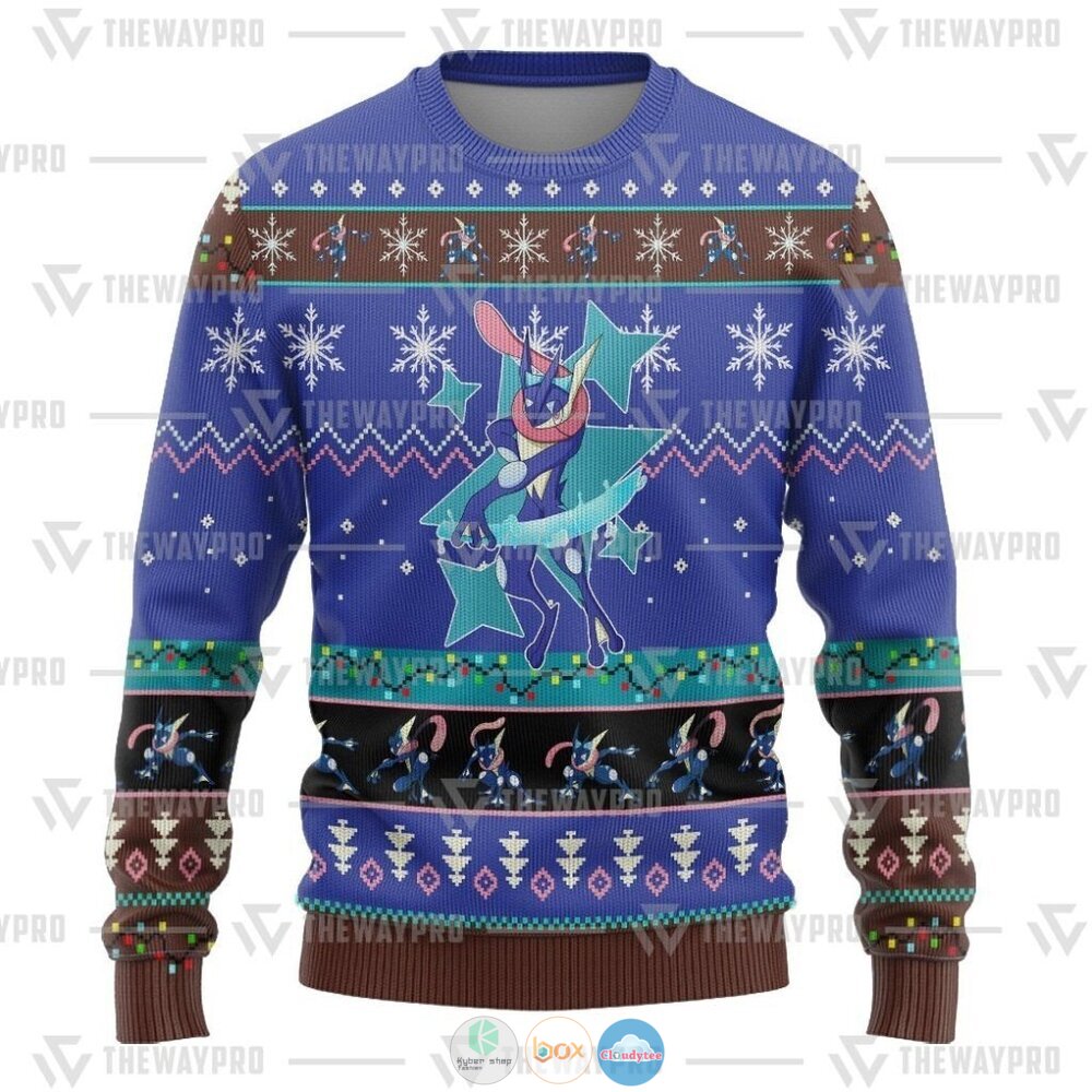 Pokemon Greninja Ugly Christmas Sweater 11 Anime Pokemon Greninja Christmas Sweater 1 2