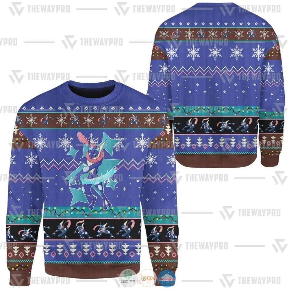 Pokemon Greninja Ugly Christmas Sweater 12 Anime Pokemon Greninja Christmas Sweater 1 2 3
