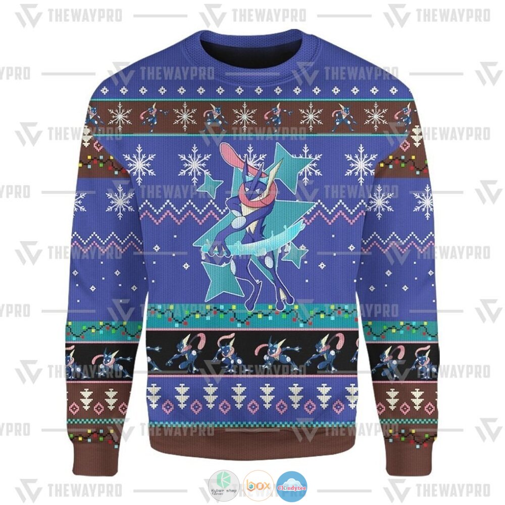 Pokemon Greninja Ugly Christmas Sweater 13 Anime Pokemon Greninja Christmas Sweater 1 2 3 4