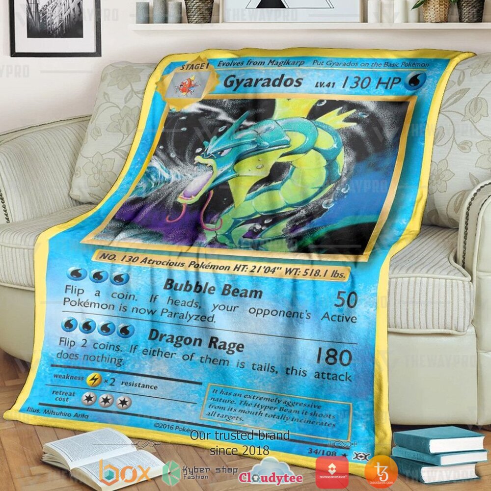 Anime Pokemon Gyarados Evolutions Soft Blanket