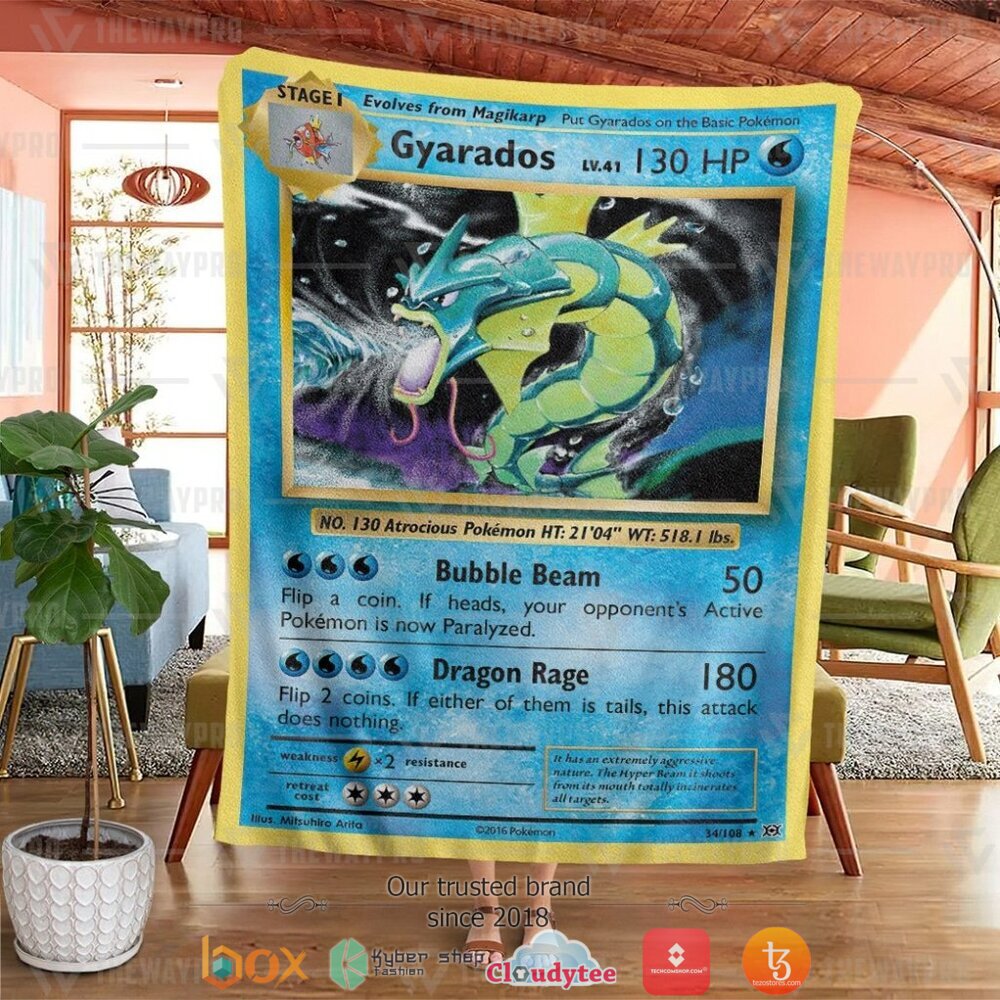 BEST Gyarados Evolutions Pokemon Blanket 22 Anime Pokemon Gyarados Evolutions Soft Blanket 1