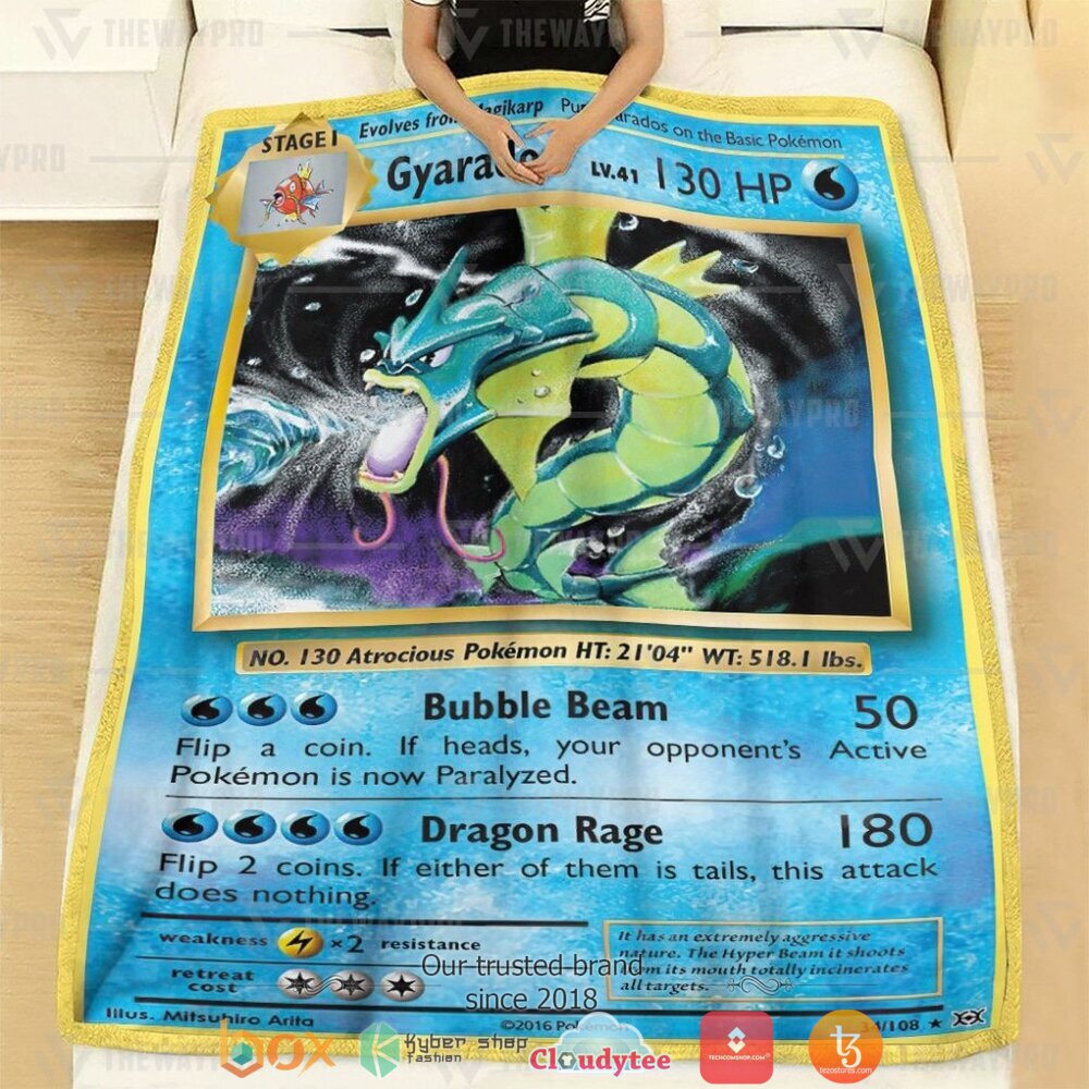 BEST Gyarados Evolutions Pokemon Blanket 23 Anime Pokemon Gyarados Evolutions Soft Blanket 1 2