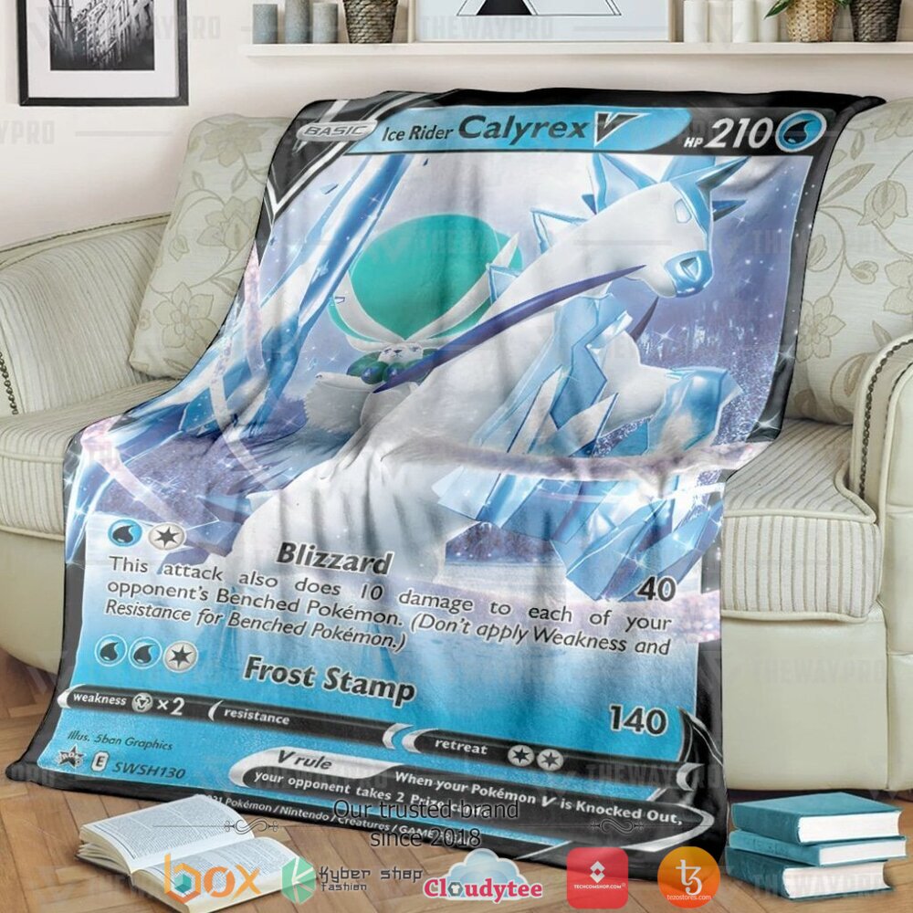 Anime Pokemon Ice Rider Calyrex V soft Blanket