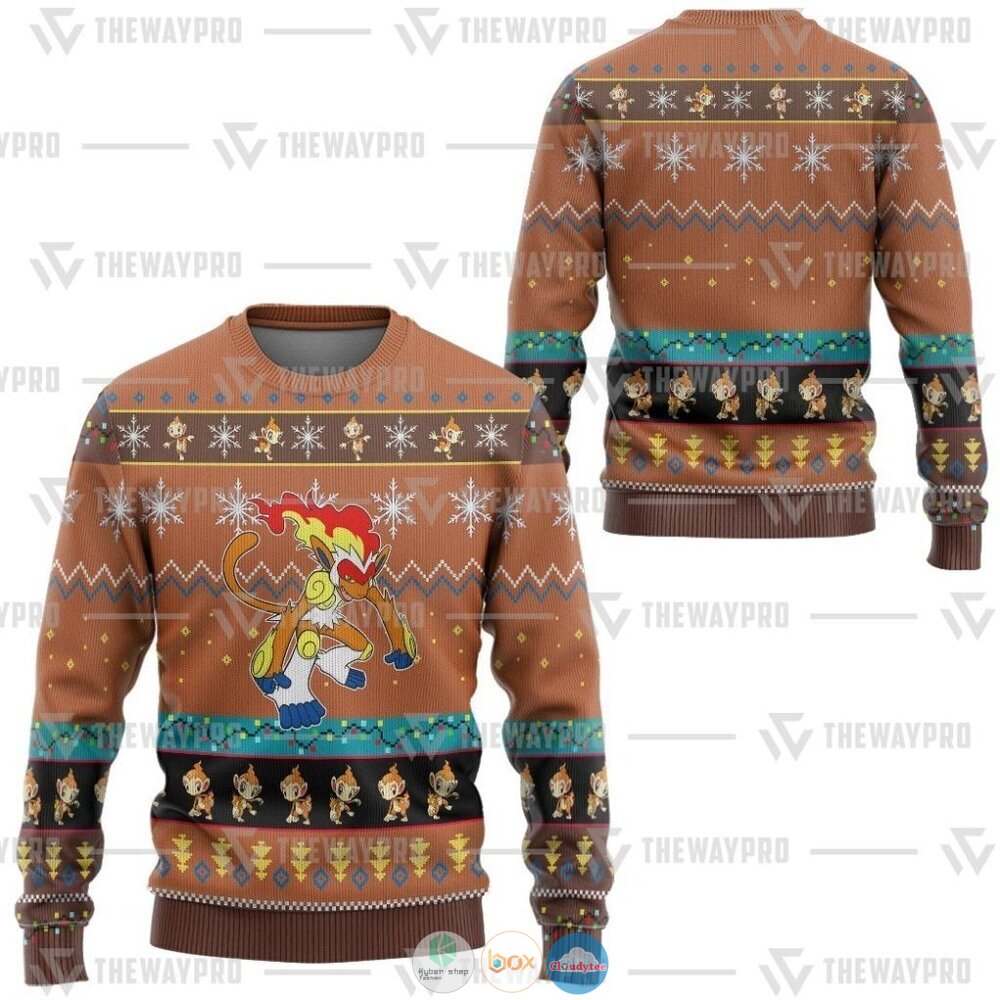 Pokemon Infernape Ugly Christmas Sweater 10 Anime Pokemon Infernape Christmas Sweater 1