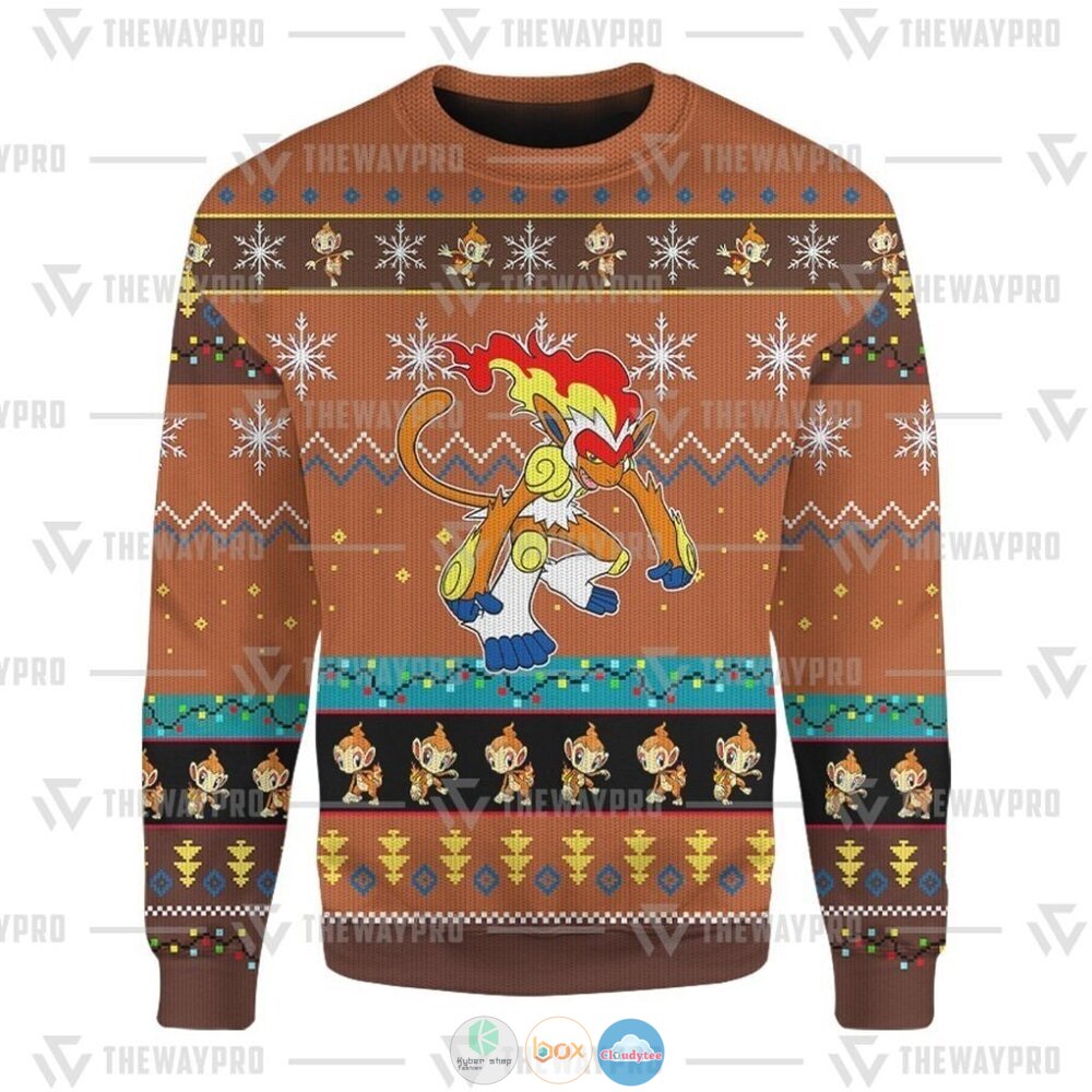 Pokemon Infernape Ugly Christmas Sweater 11 Anime Pokemon Infernape Christmas Sweater 1 2