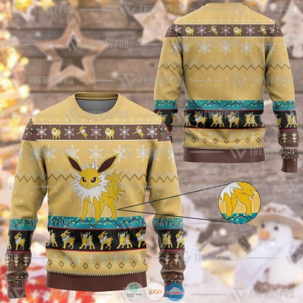 Anime Pokemon Jolteon Christmas Sweater