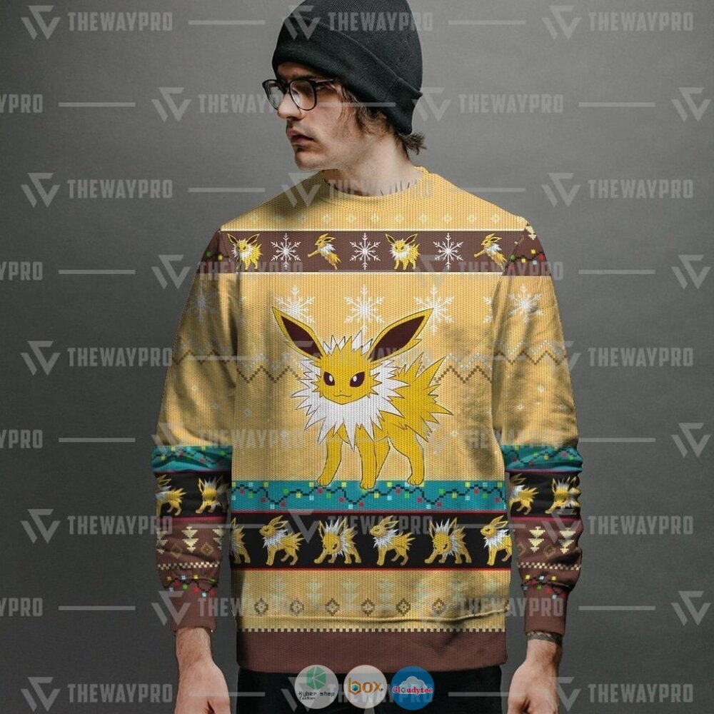 Pokemon Jolteon Ugly Christmas Sweater 6 Anime Pokemon Jolteon Christmas Sweater 1 2 3 4 5