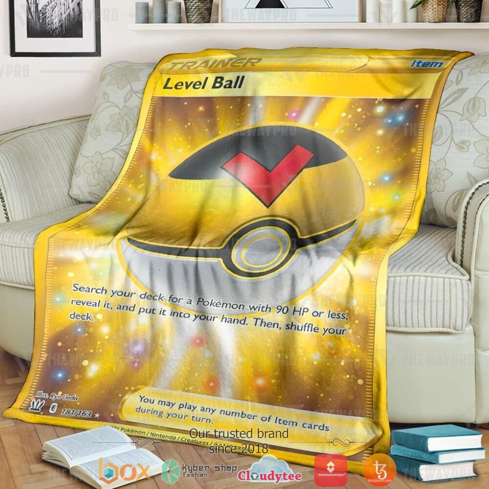 NEW Level Ball Trainer Pokemon Blanket 1 Anime Pokemon Level Ball Trainer Soft Blanket