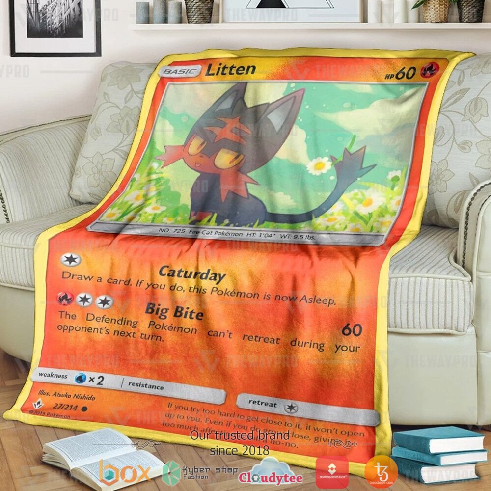 Anime Pokemon Litten Unbroken Bonds Soft Blanket