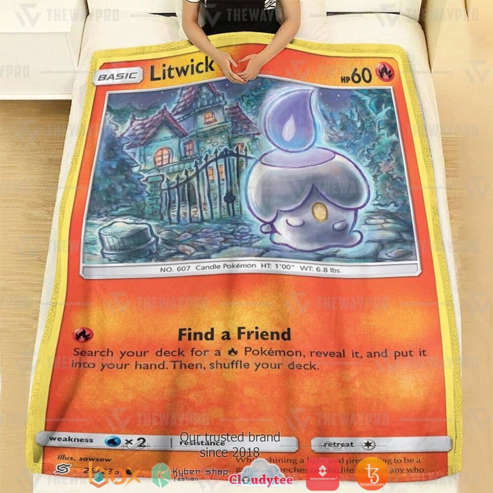 NEW Litwick Unified Minds Pokemon Blanket 2 Anime Pokemon Litwick Unified Minds soft Blanket 1