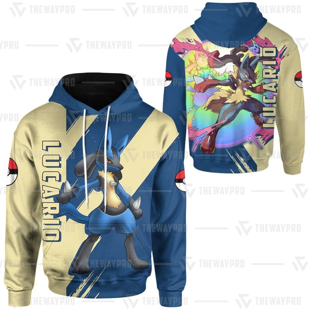 Anime Pokemon Lucario 3D All Over Printed Hoodie