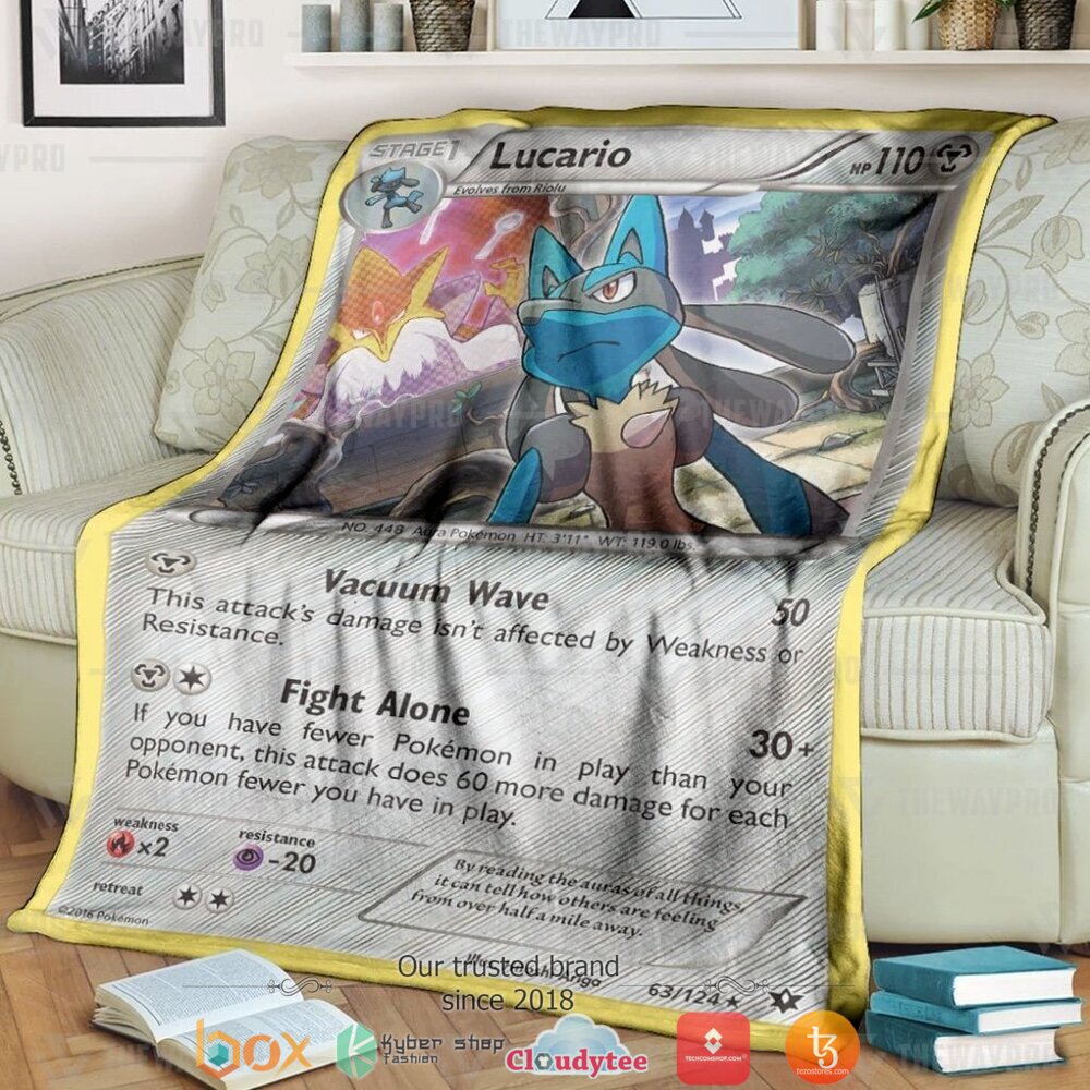 Anime Pokemon Lucario XY Fates Collide soft Blanket