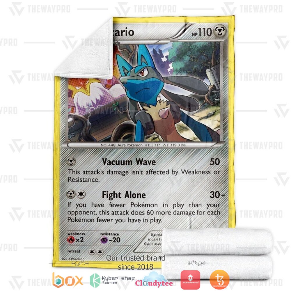 HOT Lucario XY Fates Collide Pokemon Blanket 3 Anime Pokemon Lucario XY Fates Collide soft Blanket 1 2
