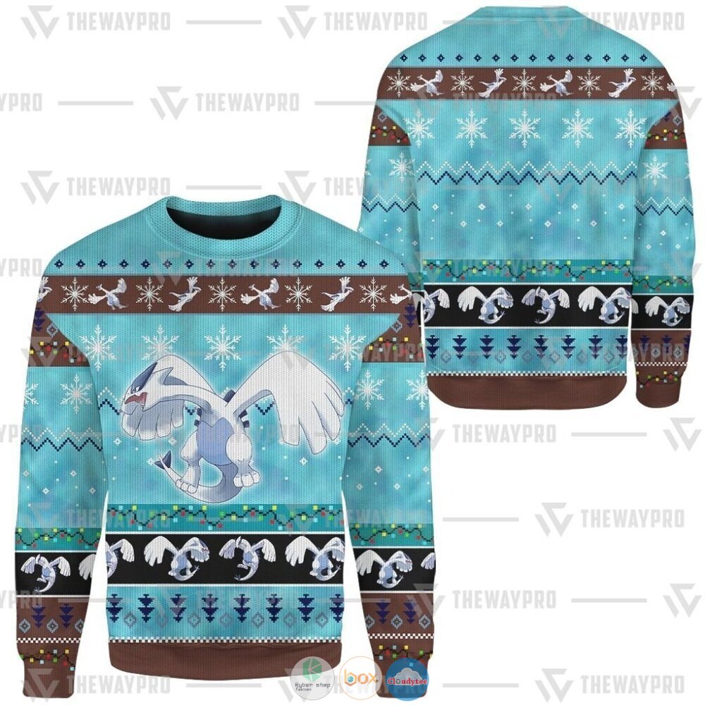 Pokemon Lugia Ugly Christmas Sweater 4 Anime Pokemon Lugia Christmas Sweater 1 2 3