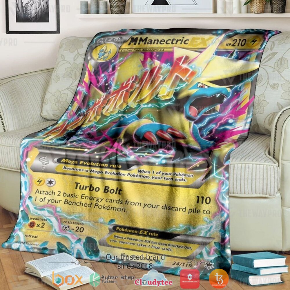 Anime Pokemon M Manectric EX soft Blanket