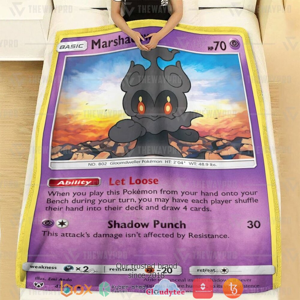 HOT Marshadow Shining Legends Pokemon Blanket 2 Anime Pokemon Marshadow Shining Legends Soft Blanket 1