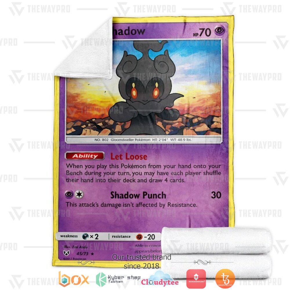 HOT Marshadow Shining Legends Pokemon Blanket 3 Anime Pokemon Marshadow Shining Legends Soft Blanket 1 2