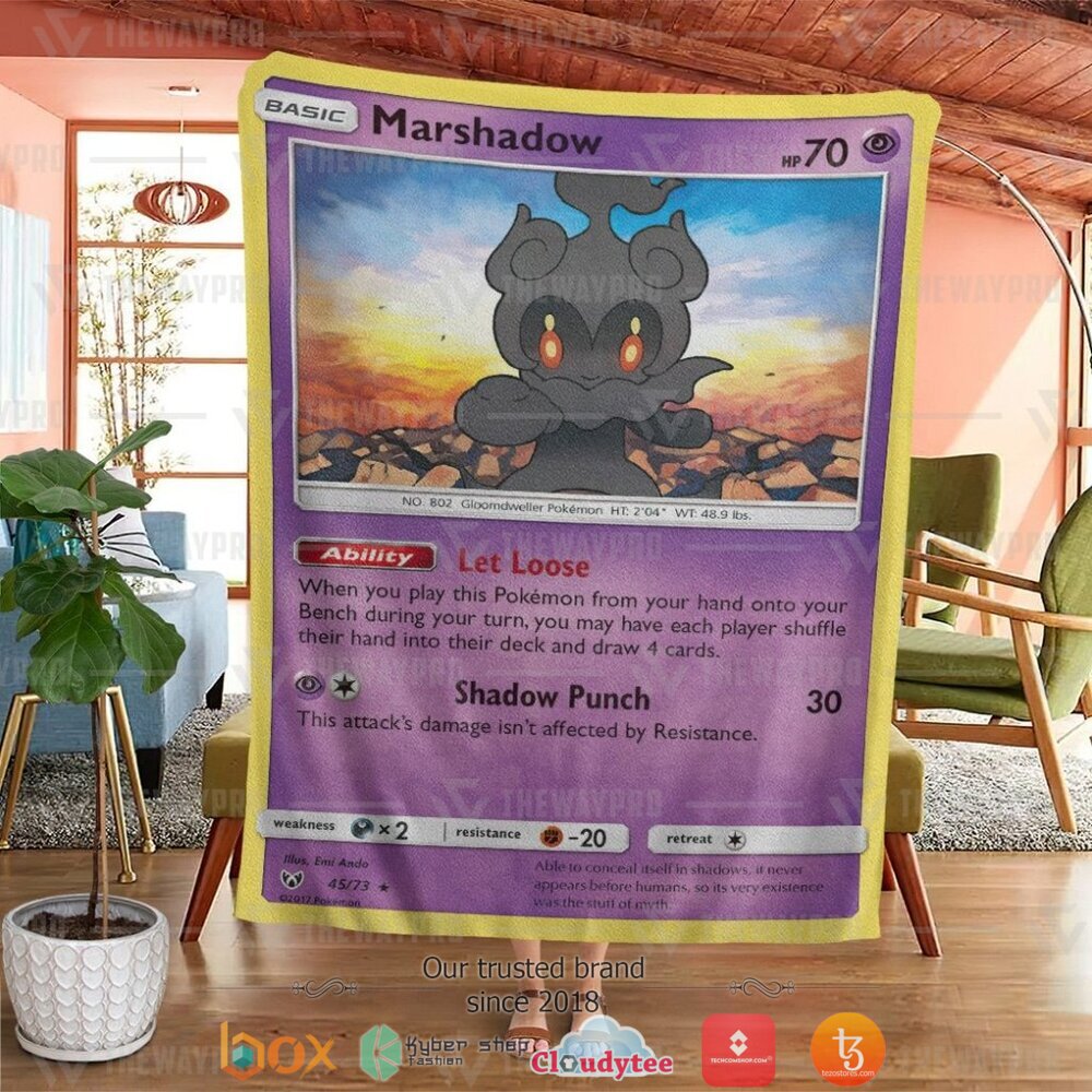 HOT Marshadow Shining Legends Pokemon Blanket 4 Anime Pokemon Marshadow Shining Legends Soft Blanket 1 2 3