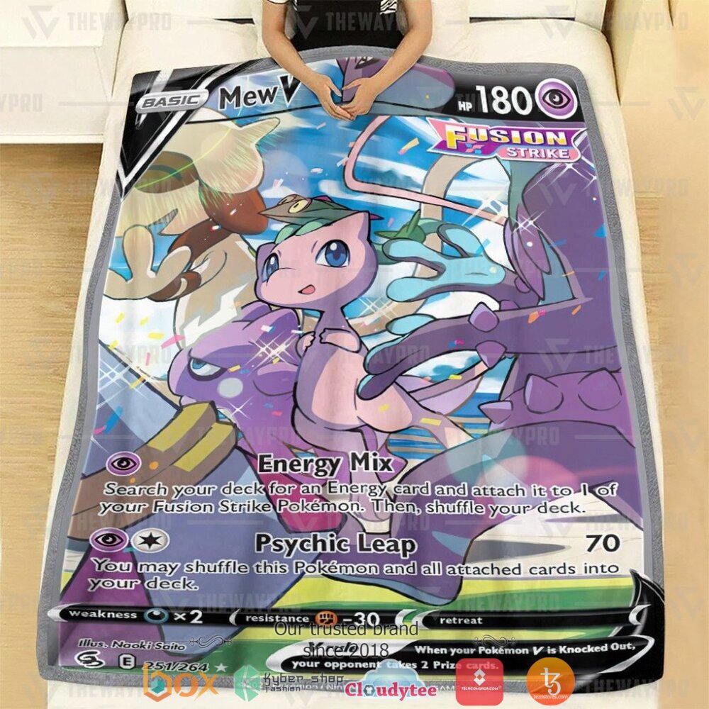 HOT Mew V Fusion Strike Pokemon Blanket 3 Anime Pokemon Mew V Fusion Strike Soft Blanket 1 2