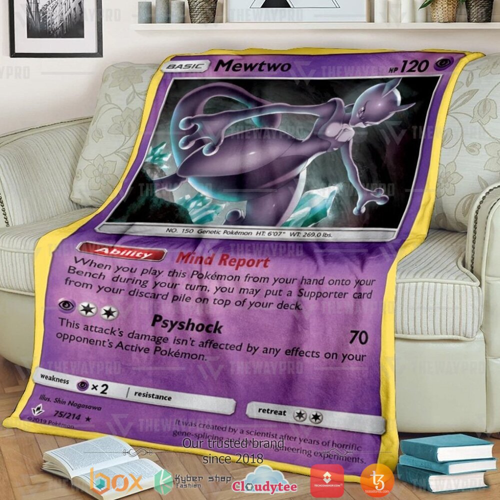 Anime Pokemon Mewtwo Unbroken Bonds soft Blanket