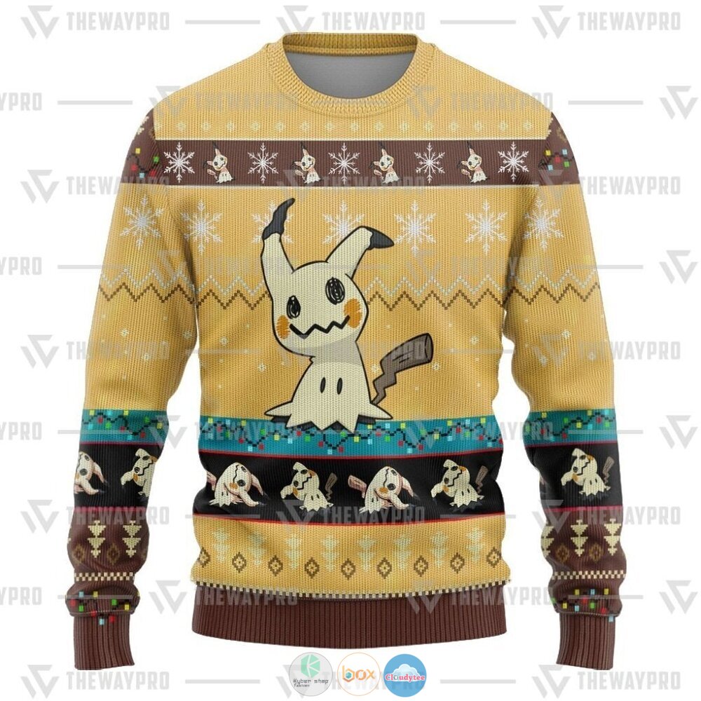 Pokemon Mimikyu Ugly Christmas Sweater 11 Anime Pokemon Mimikyu Christmas Sweater 1 2