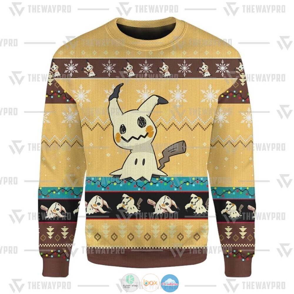 Pokemon Mimikyu Ugly Christmas Sweater 13 Anime Pokemon Mimikyu Christmas Sweater 1 2 3 4