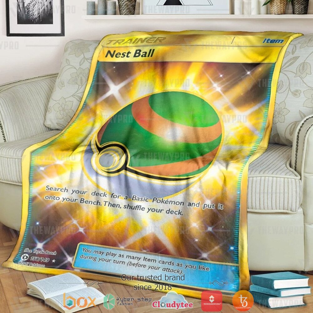 Anime Pokemon Nest Ball Trainer Soft Blanket
